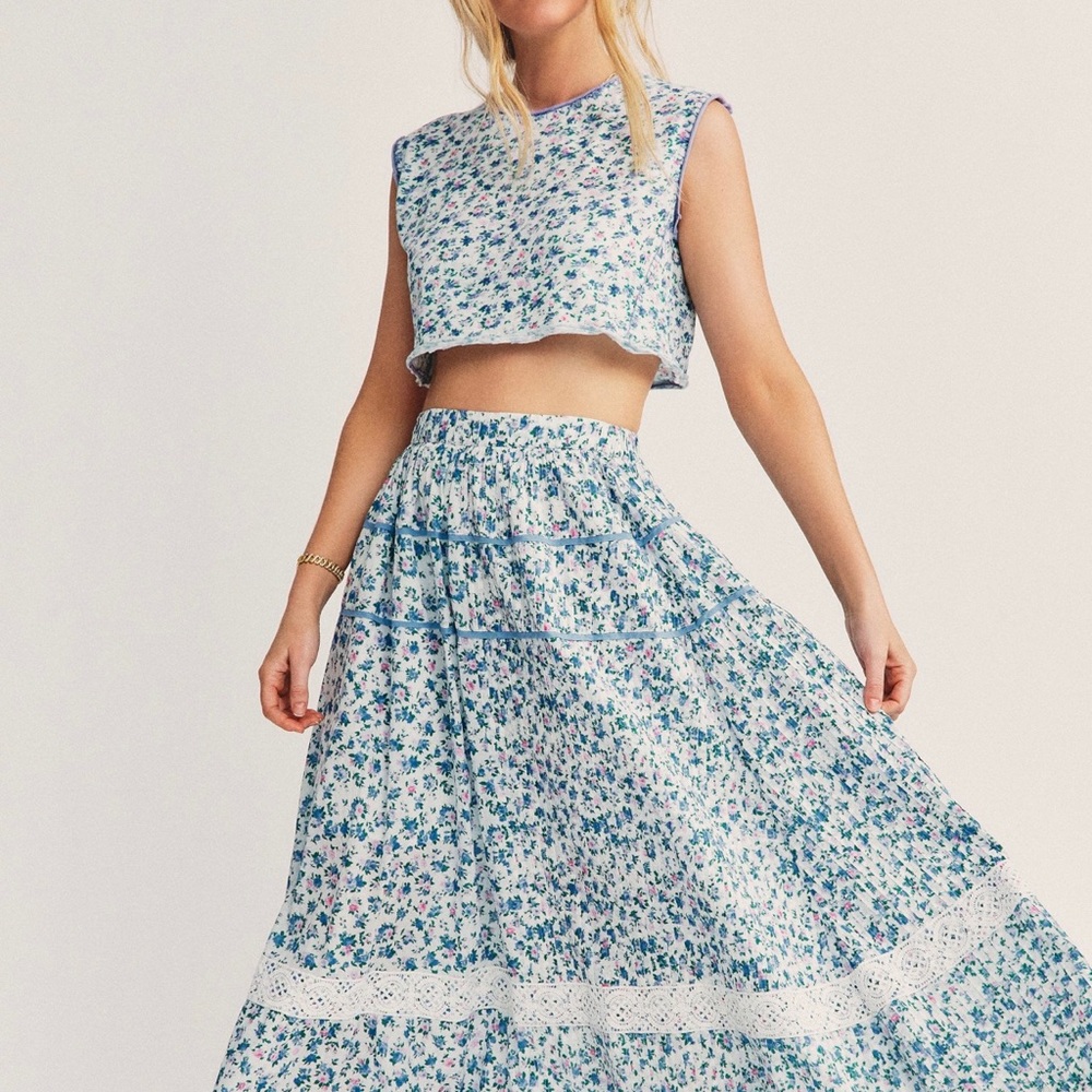 LoveShackFancy Midi Skirt